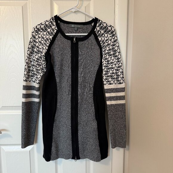 Title Nine Assassin Full-Zip Tunic Sweater‎ Dress Black & Gray Women's Small - Picture 2 of 8